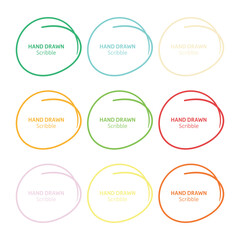 Set of hand drawn scribble