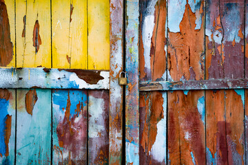 colorful painted wooden door background