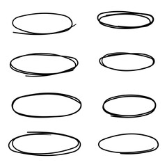 Set of Black circle line sketch