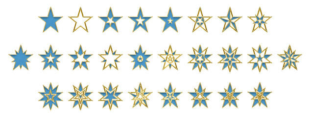 Sterne Collection hellblau gold