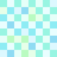 Green and blue pastel checkerboard pattern background.	