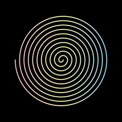 Pastel gradient decorative spiral. Vector illustration.
