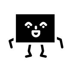 rectangle geometric shape character glyph icon vector. rectangle geometric shape character sign. isolated symbol illustration