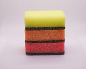 multi-colored sponges for washing dishes