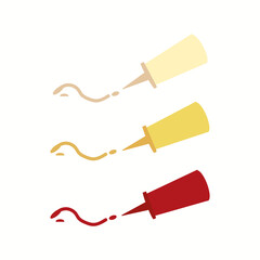 rSauce icon, mayonnaise, mustard and ketchup Vector