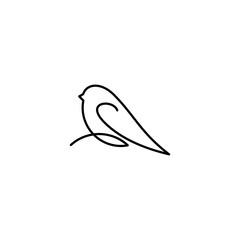 bird logo vector icon template monoline color line art outline