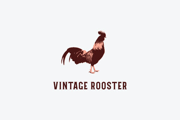 vintage rooster logo design 