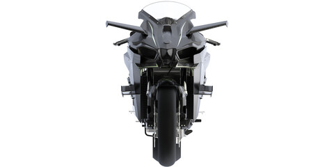 front view super bike, motorcycle for make mockup on empty background