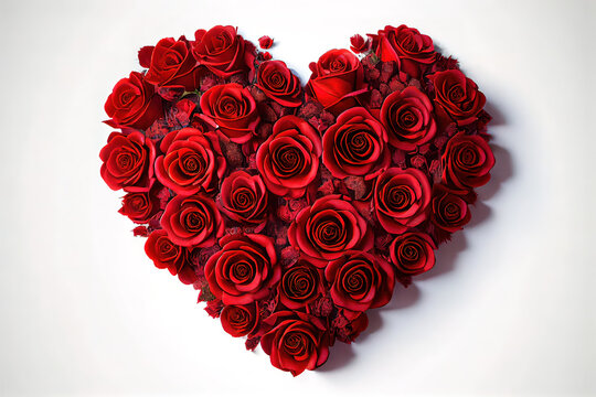 Rote Rosen in Herzform Illustration für Valentinstag, Hochzeiten, Verlobung, Muttertag