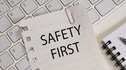 Safety First and Health at Workplace Concept