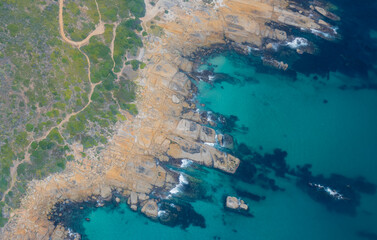 Fototapeta na wymiar Sicht auf die Südatlantikküste bei Kapstadt Südafrika