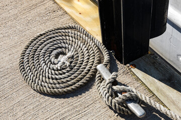 Coiled up rope, close-up