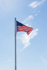 american flag waving in the wind