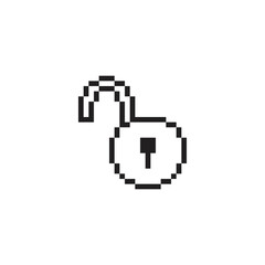 pixel lock icon vector pixel art for 8 bit game