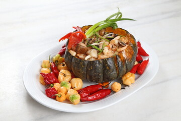 Shrimp in Moranga, classic Brazilian dish