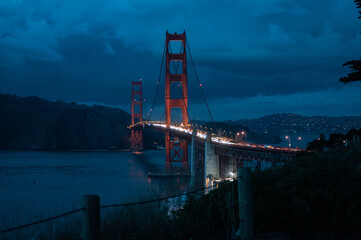 golden gate bridge at night - Powered by Adobe
