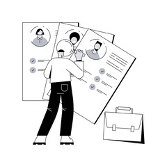 Wanted employees abstract concept vector illustration. Vacant job position, searching employees, open vacancies, join our team, we are hiring, staff wanted, personnel needed abstract metaphor.