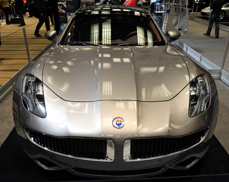 TORONTO, CANADA-FEBRUARY 16, 2012: Fisker Karma at the 2012 Canadian International Auto Show in Toronto