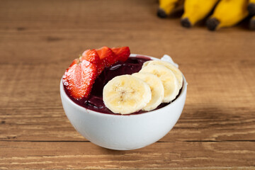 Brazilian Açai Bowl with Banana and Strawberry