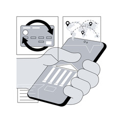 Money transfer abstract concept vector illustration. Credit card transfer, digital payment method, online cashback service, electronic bank transaction, sending money worldwide abstract metaphor.
