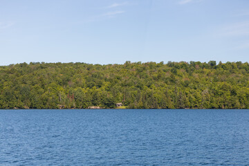 Wooded shoreline at Pictured Rocks National Lakeshore, Upper Peninsula, Michigan, USA