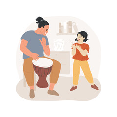 Flour fight isolated cartoon vector illustration. Family members throwing flour in the kitchen, laughing together, fun cooking, preparing food at home, dirty with powder vector cartoon.