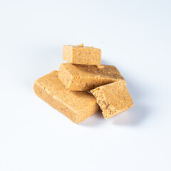 Brazilian Sweet Called Paçoca Isolated on White Background