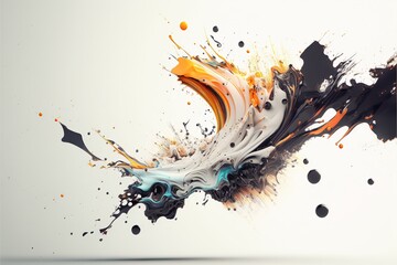 Naklejka premium exploded colored paint on bright background Royalty-free fictitious generative AI artwork that doesn't exist in real life.
