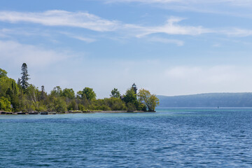 East Channel Lighthouse at Pictured Rocks National Lakeshore, Michigan, USA
