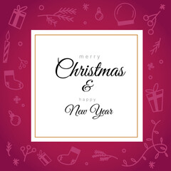 merry Christmas and happy new year hand drawing background