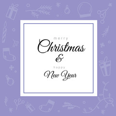 merry Christmas and happy new year hand drawing background