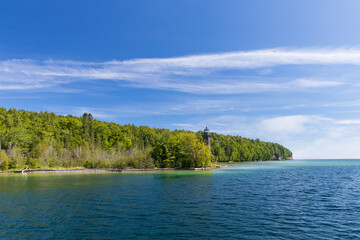 East Channel Lighthouse at Pictured Rocks National Lakeshore, Michigan, USA