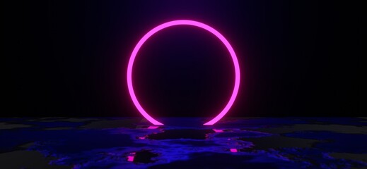 3d illustration rendering,gaming gamer background abstract wallpaper,cyberpunk style metaverse scifi game, neon glow of stage scene pedestal room