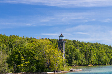 East Channel Lighthouse at Pictured Rocks National Lakeshore, Michigan, USA