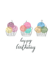 Happy Birthday Card Cupcakes