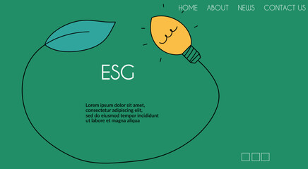 Sustainable environment banner. ESG concept. Vector illustration for website, landing page