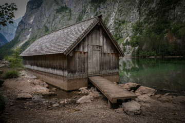 Fischerhütte am Obersee beim Königssee. 