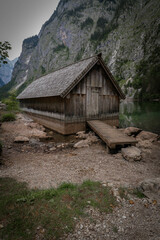 Fischerhütte am Obersee beim Königssee. 