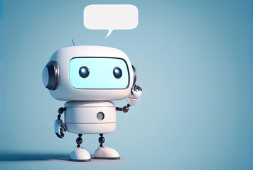 Business assistant adorable ai bot helper mascot character robot chatbot with copy space. Generative AI