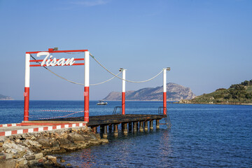 Fototapeta premium Tisan island dock, mediterranean sea.