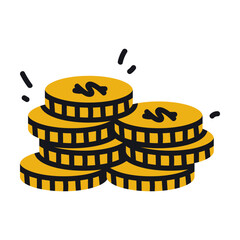 Pile of Golden Coins as Cash Money and Fund Vector Illustration