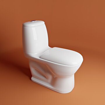 Sanitario blanco con fondo de color