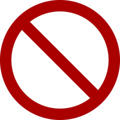 Red No Sign General Prohibition Restricted or Forbidden Circle-Backslash Icon. Vector Image.