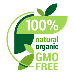 Natural, organic, GMO free single badge