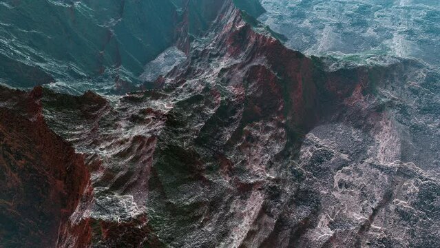 3d animation of rocks and mountains on the surface of the earth
