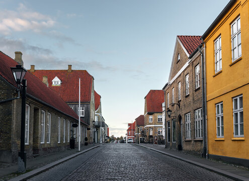 Street of Christiansfeld (Kolding Municipality, S&oslash;nderjylland, Denmark) - best-preserved example of the town-planning and architecture of the Moravian Church.
