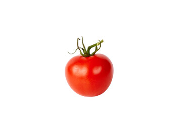 Red tomato on the isolated white background.