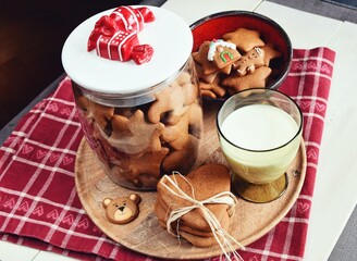 Christmas cut out cookies in the jar.