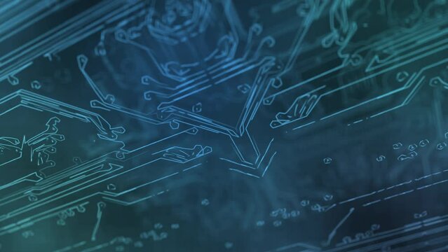 3d render with circuit board design.