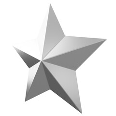 Star 3d - Christmas star - 5 point star isolated